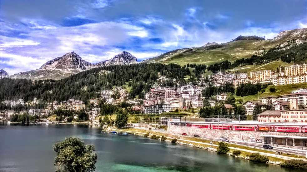 Train at St Moritz Switzerland